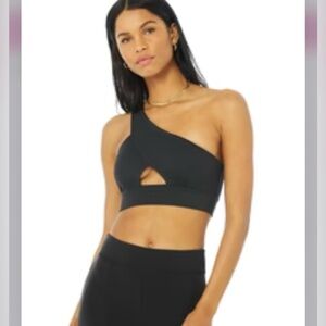 ALO Diagonal Flex Bra One-Shoulder Cutout Top